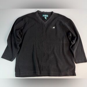 Vintage 90’s Big Dogs Men's Charcoal V-Neck Pullover Shirt XXL